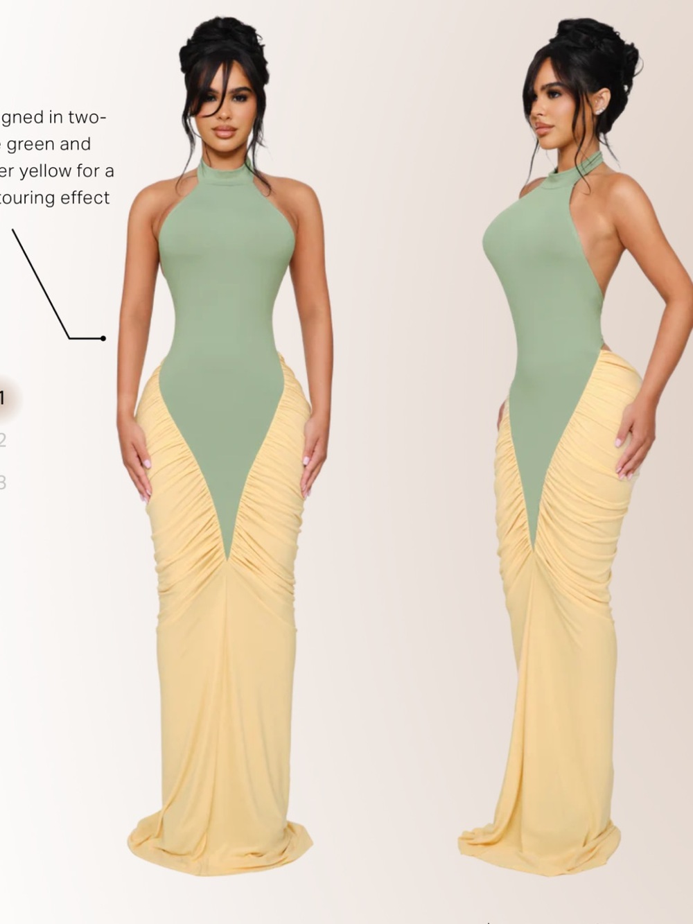 Coucoo ORA MAXI DRESS - SERPENT CREAM